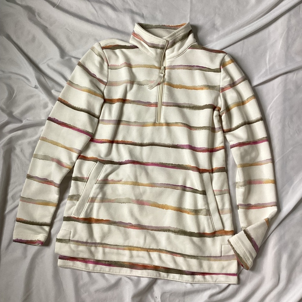 T by Talbots Ladies Quarter Zip Lightweight Sweatshirt Top Size Petite in